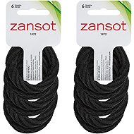 Zansot Elastic hair elastics large, fabric, 12 pcs, black -  Hair Ties