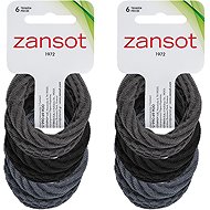 Zansot Elastic hair elastics large, fabric, 12 pcs, black, grey -  Hair Ties