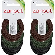 Zansot Elastic hair elastics large, fabric, 12 pcs, black, green, brown -  Hair Ties