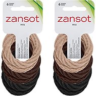 Zansot Elastic hair elastics large, fabric, 12 pcs, black, brown, beige -  Hair Ties