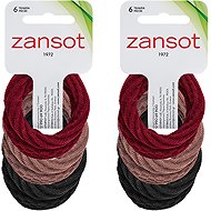 Zansot Elastic hair elastics large, fabric, 12 pcs, black, pink, red -  Hair Ties