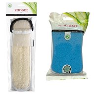 Zansot Back scrub with Egyptian loofah + Soft sponge blue - Sponge