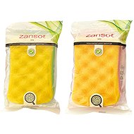 Zansot Greek hypoallergenic double-sided body sponge, green + red - Sponge