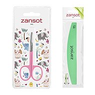 Zansot Double-sided nail file + nail scissors for children, pink - Manicure Set