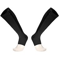 ZBCH Compression Knee Socks with Zip - Black, L/XL, Open Toe - knee socks