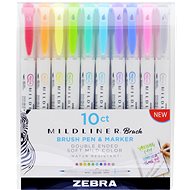 ZEBRA Mildliner brush - set of 10 colours - Felt Tip Pens