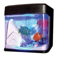 USB-powered desktop aquarium Swimming fish with hinged tails and Blue LED  - -