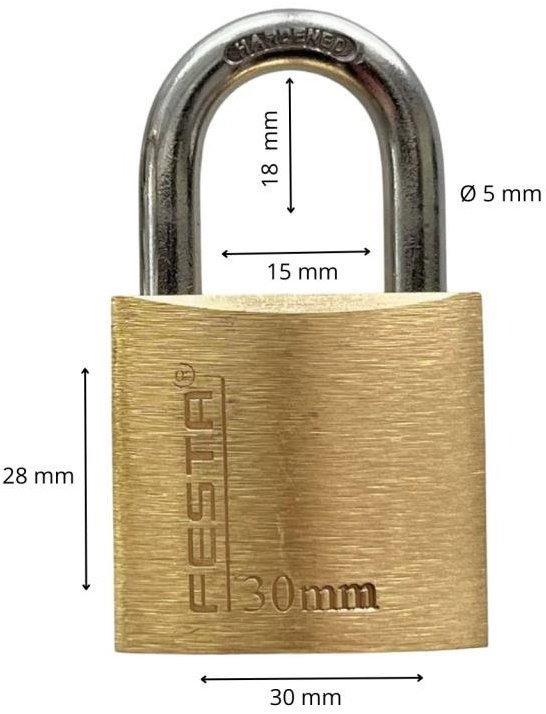 Zámek visací mosazný, 30 mm, zesílený - Padlock