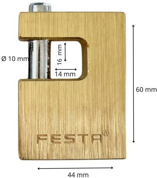 Padlock, brass, 60 mm, pin - Padlock