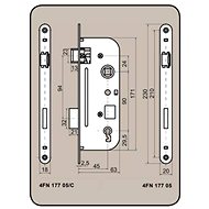 Zámek stavební 6090/45 K, levý - Mortise Lock