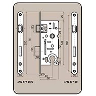 Construction lock 6072 V, left - Mortise Lock