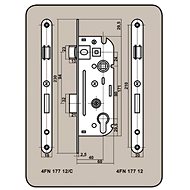 Zámek stavební 6090/40 V, pravý - Mortise Lock
