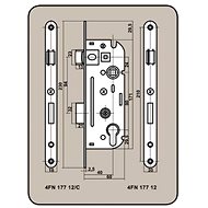 Construction lock 6090/40 V, left - Mortise Lock