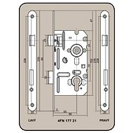 Zámek stavební 8072/55 V, levý - Mortise Lock