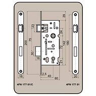 Zámek stavební 6072 K, pravý - Mortise Lock