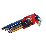 Allen wrenches SET with ball 1,5 - 10 mm, 9 pcs, CrV, coloured, FESTA - Hex Key Set