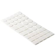Set of felt pads, self-adhesive, white, 42 pcs - Adhesive Mount