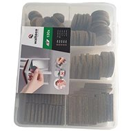 Set of felt pads, self-adhesive, white, 42 pcs - Adhesive Mount