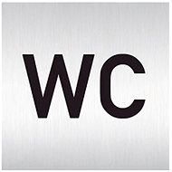 Distinctive sign "WC", 60 x 60 mm, self-adhesive, stainless steel - Sign