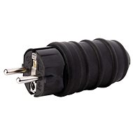 Straight rubber plug, 250V / 16A max., black - Plug