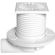 Floor inlet side PVB 100 x 100 mm PR/DN 50 mm, white 0515 - Waste Pipe