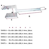 U-post Foot, 70 x 60 x 100 x 200mm - Foot Anchor