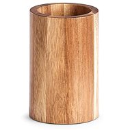 Zeller Toothbrush cup 7 × 11 cm, acacia wood - Toothbrush Holder Cup