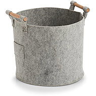 ZELLER Felt storage box round 31 × 28 cm, light grey - Storage Box