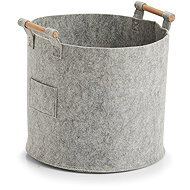 ZELLER Felt storage box round 35 × 32,5 cm, light grey - Storage Box