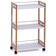 Zeller Bamboo Bathroom shelf on wheels, trolley, three tiers - Cart