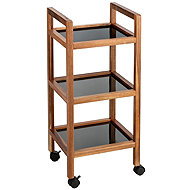 Wenko Fondi Mobile shelf made of acacia wood 3 levels, height 76,5 cm - Cart