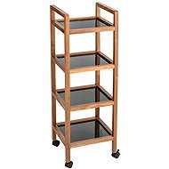 Wenko Fondi Mobile shelf made of acacia wood, 4 levels, height 101,5 cm - Cart