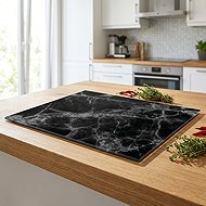 ZELLER Glass cutting board 56 × 50 cm black marble - Cutting Board