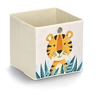 Zeller Children's storage box textile, beige, tiger motif 28 × 28 × 28 cm - Storage Box