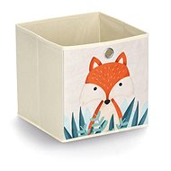 Zeller Children's storage box textile, beige, fox motif 28 × 28 × 28 cm - Storage Box