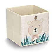 Zeller Children's storage box textile, beige, bear motif 28 × 28 × 28 cm - Storage Box