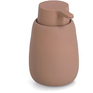 ZELLER Ceramic soap dispenser 8,8 × 8,8 × 13,7 cm, mocha colour - Soap Dispenser