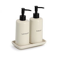 Zeller Ceramic soap and lotion dispensers Bath Style 3 pieces - Soap Dispenser