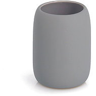 ZELLER Ceramic toothbrush cup grey 8,4 × 10,8 cm - Toothbrush Holder Cup