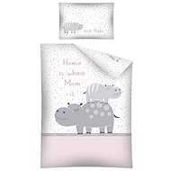 Hippos pink 100×135, 40×60 - Bed Linen
