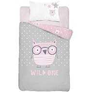 Wise Owl pink Cotton, 100×135, 40×60 cm - Bed Linen
