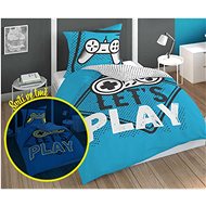 Play Game blue svítící Bavlna, 140×200, 70×80 cm - Povlečení