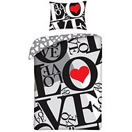 Love grey Cotton, 140×200, 70×90 cm - Bed Linen