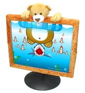 Plyšová dekorace na 15" a 17" LCD monitory - Medvěd - -