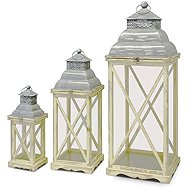 Z - TRADE Set of 3 lanterns, wood, metal, 41, 58, 79 cm, natural - Lantern