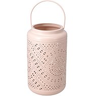 Koopman Metal Lantern with Hanging Loop 14 × 24 cm, Pink - Lantern