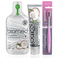 BIOMED Superwhite toothpaste 75 ml, mouthwash 500 ml + toothbrush - Dental Hygiene Set
