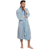 Interkontakt Men's bathrobe model KIMONO 07 Blue Grey M - Bathrobe