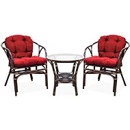 Aga Rattan set Sita Dark brown / Red - Garden Furniture