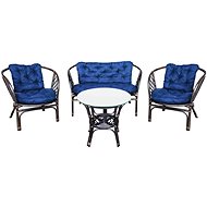 Aga Rattan set Bahama Dark brown / Blue - Garden Furniture
